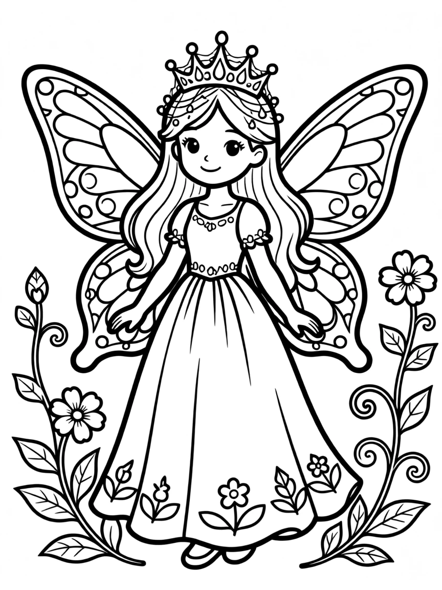 A fairy queen with crown made of morning dew and spider silk