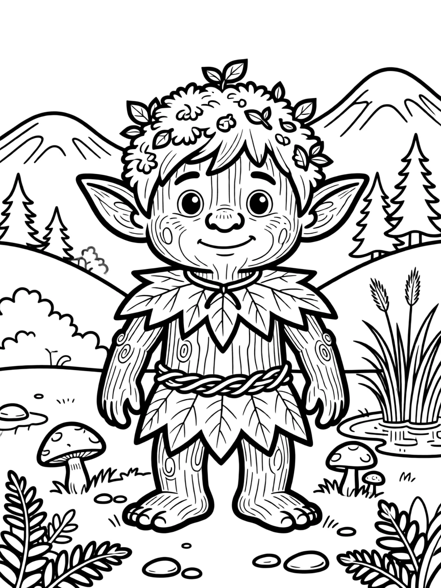 A troll whose features mirror its environment (forest/mountain/swamp)