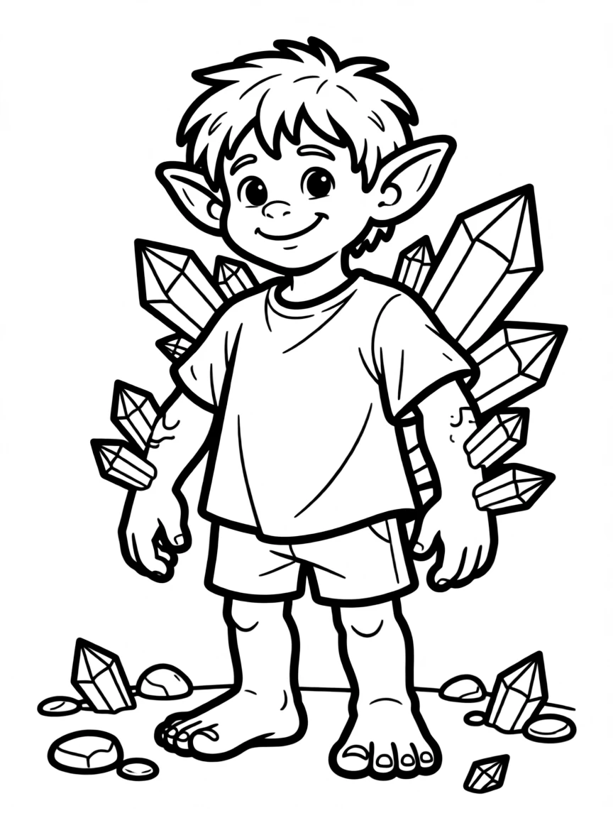 A troll with crystalline growths emerging from its skin