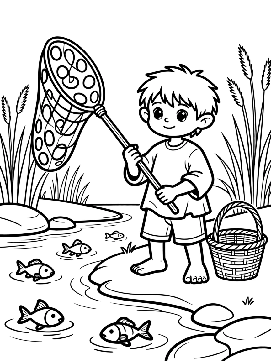 A troll fisher using unusual methods to catch prey