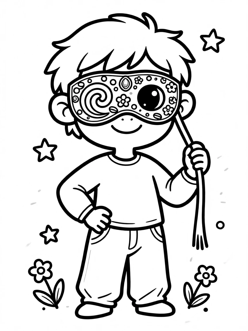 A cyclops wearing an elaborate eyepatch with decorative elements