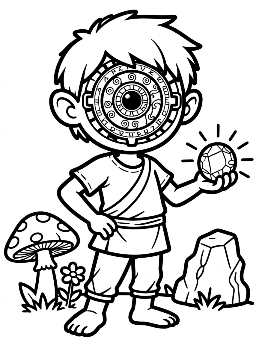 A cyclops whose eye is mechanical or magical in nature