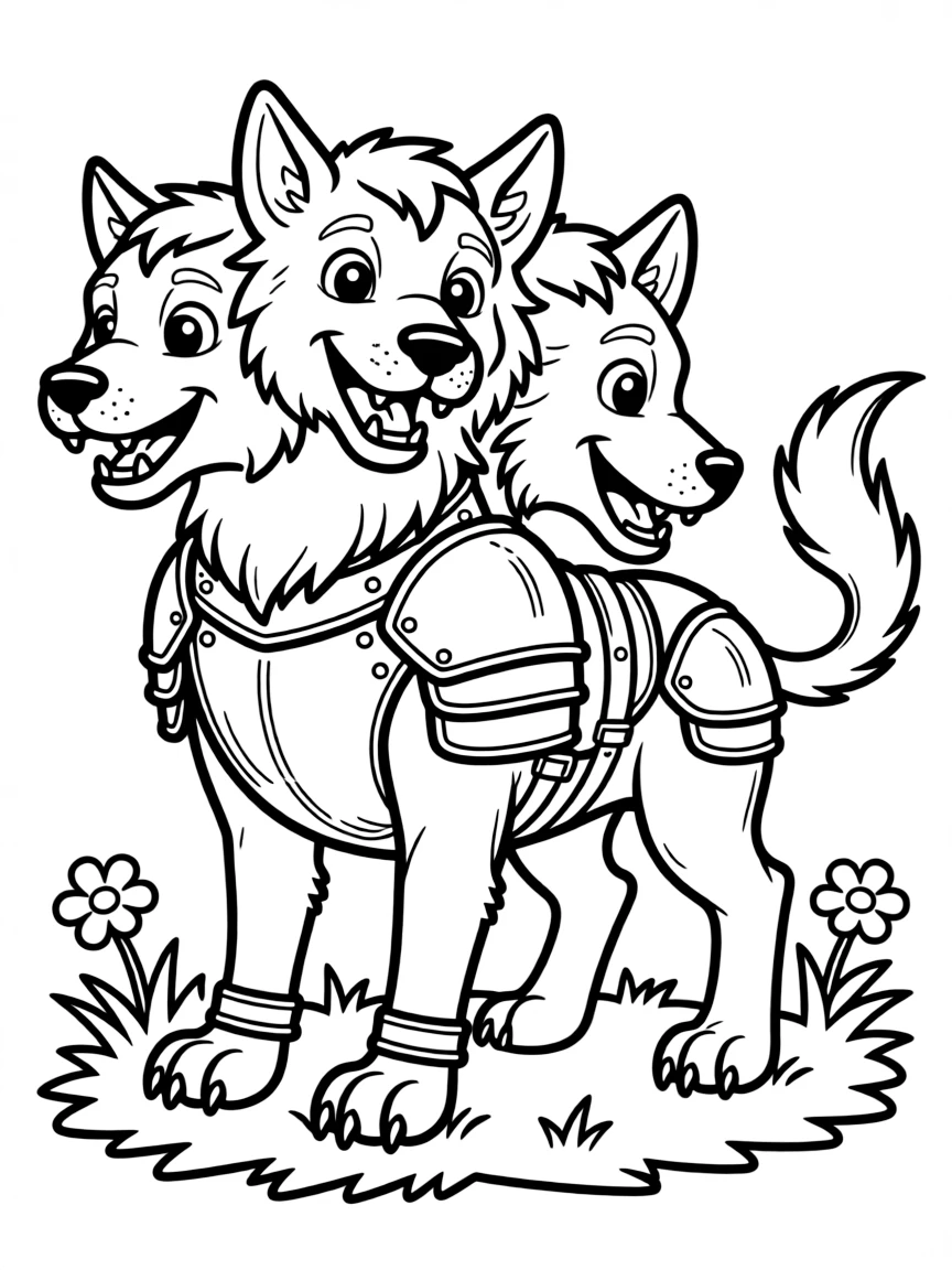 Cerberus with armor plates protecting vital areas