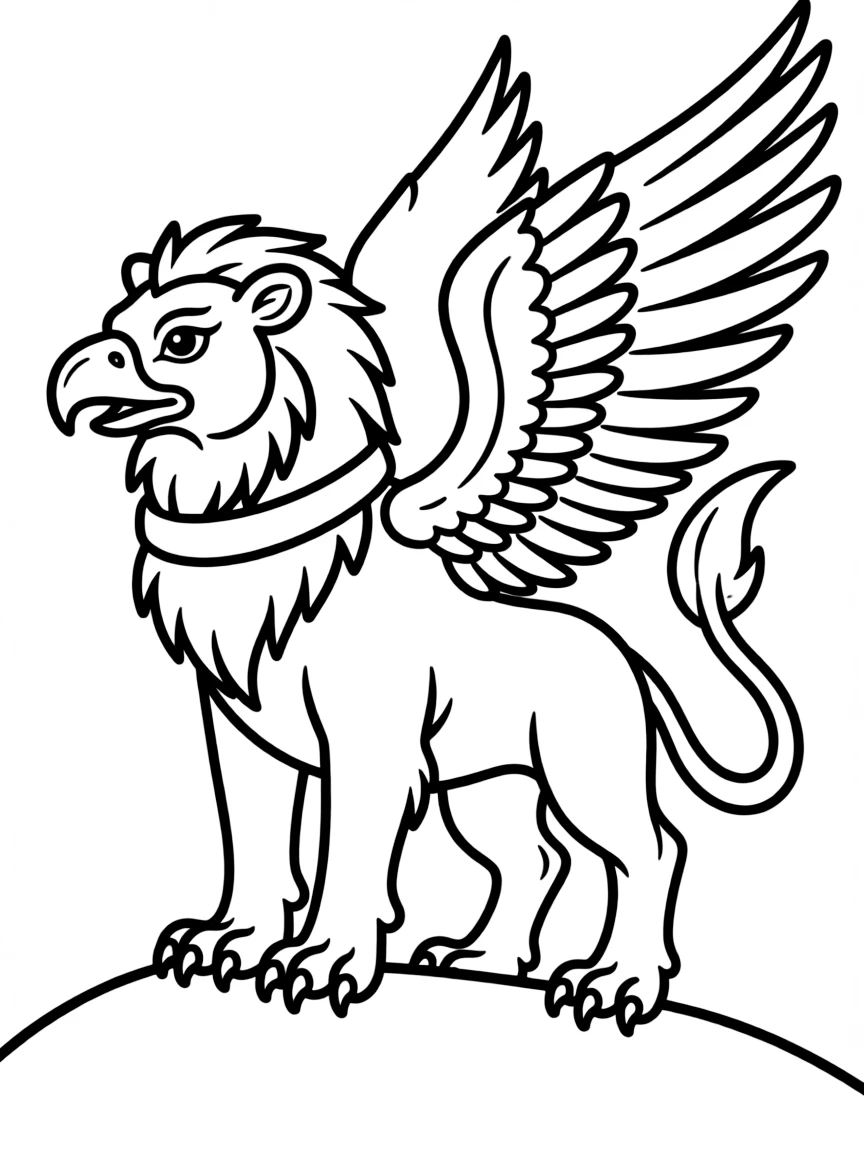 Detailed texture of a griffin's beak and eagle features