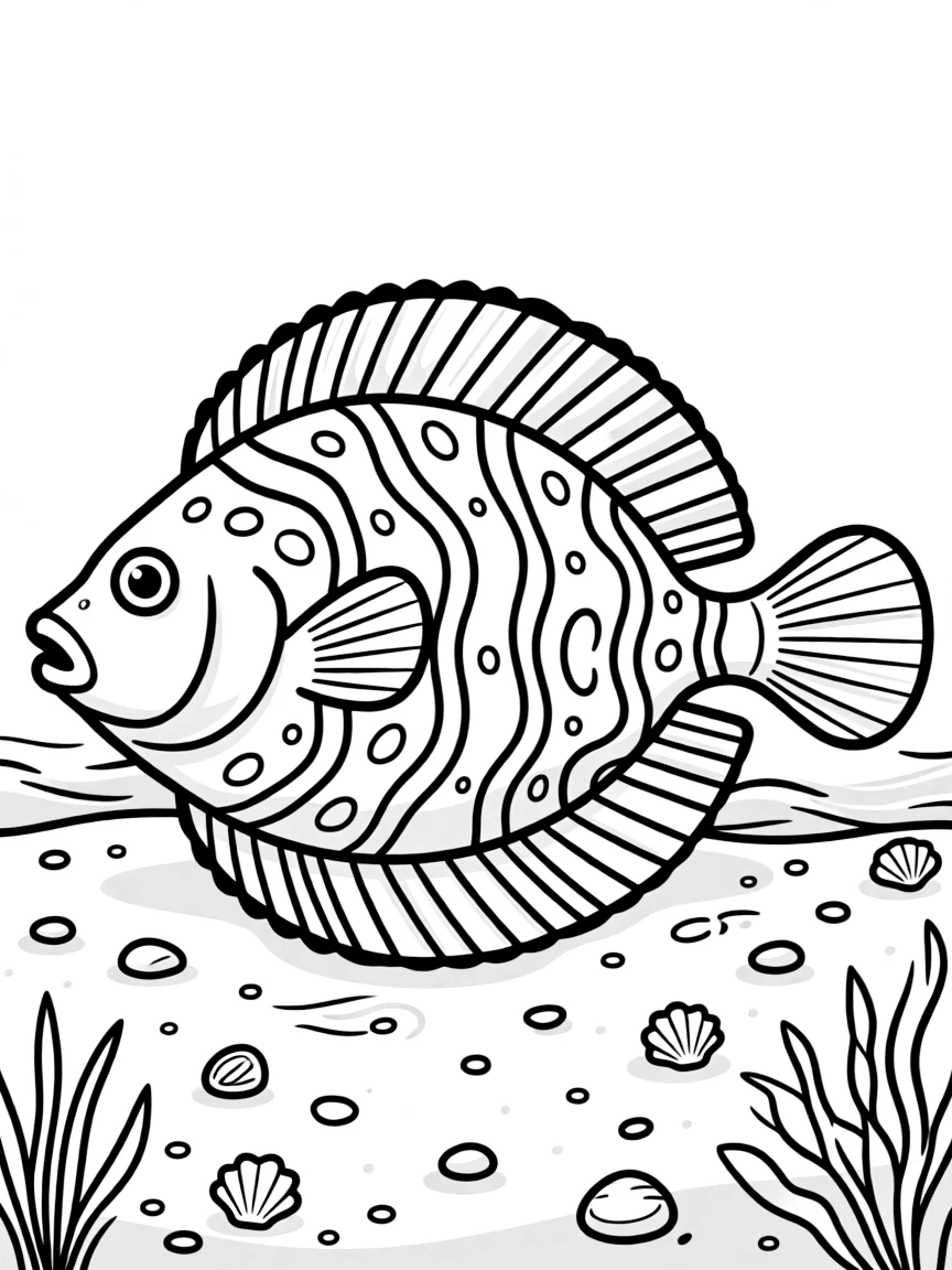 A peacock flounder changing its pattern to match the sandy bottom