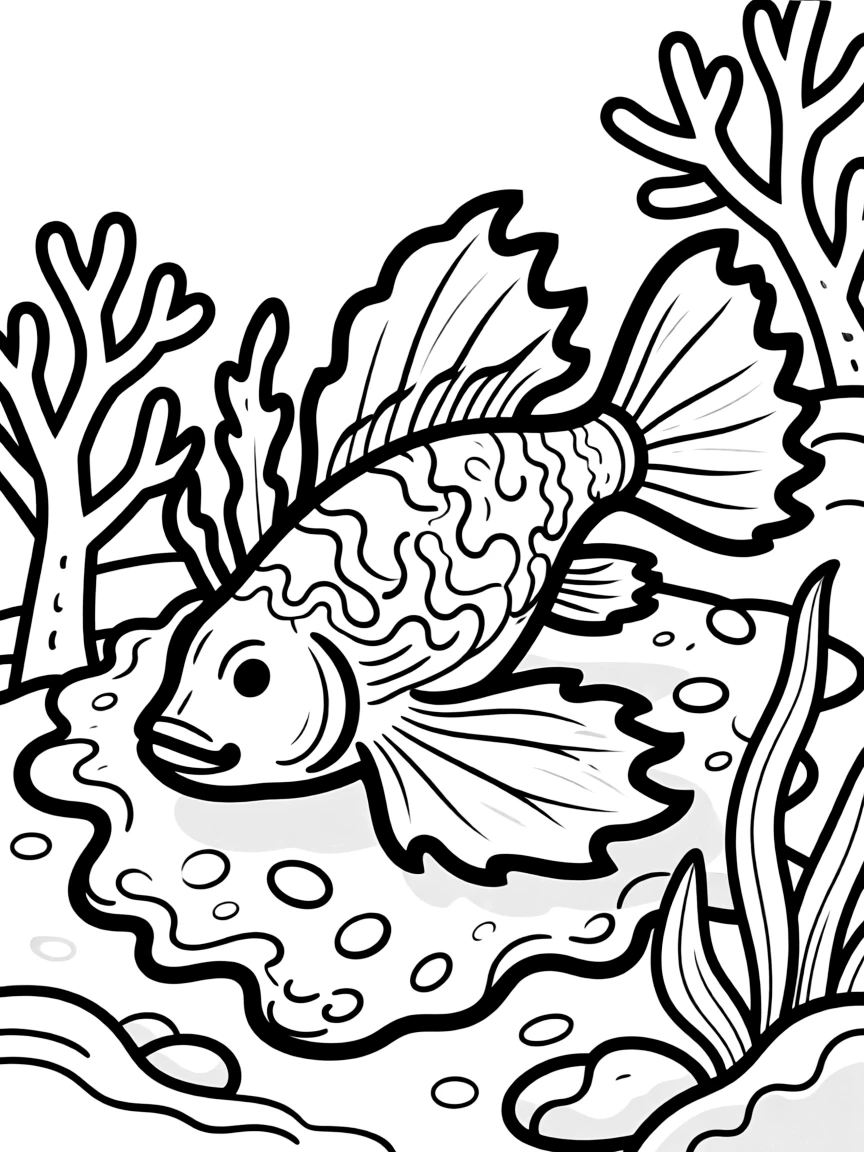 A leaf scorpionfish disguised as a piece of algae-covered reef debris