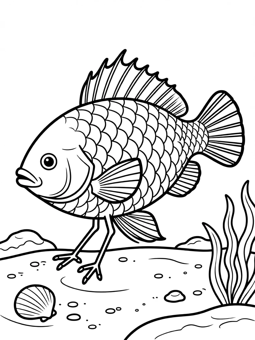 A sea robin using its specialized fin rays to "walk" and probe the sea floor