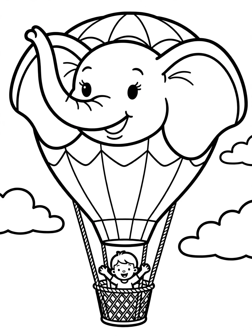 A hot air balloon shaped like an animal (elephant, tiger, etc.)