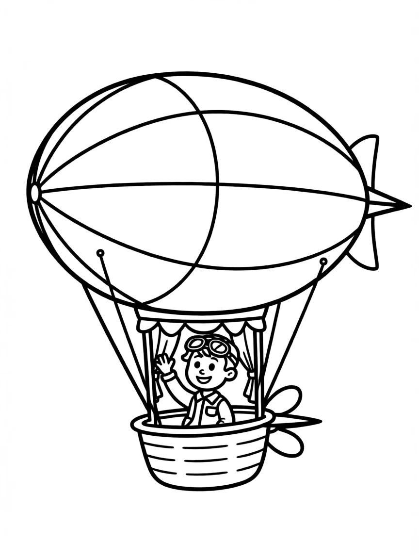 A small personal blimp with a single-person gondola