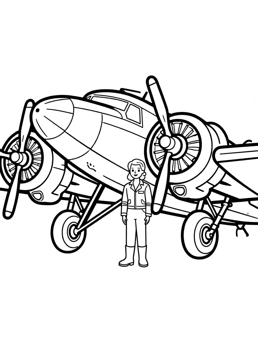 Amelia Earhart with her Lockheed Electra before her final flight