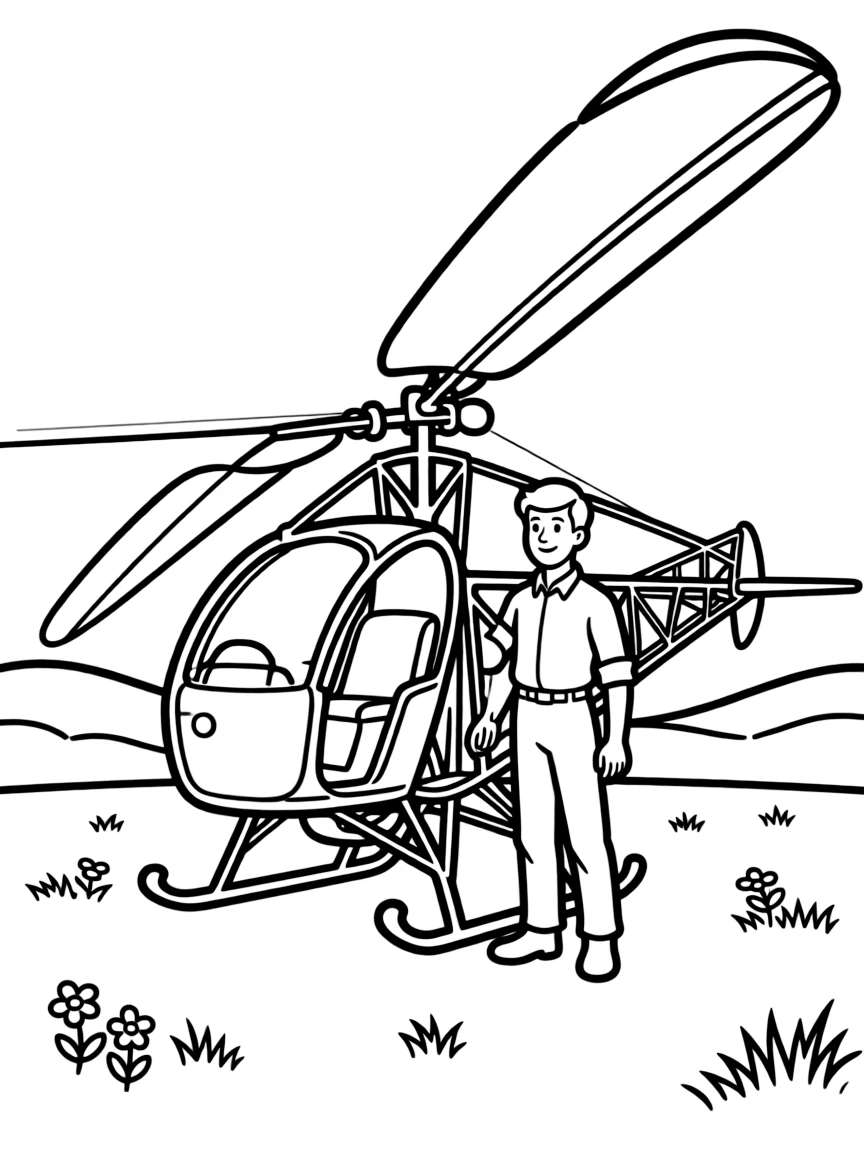 The first helicopter flight by Igor Sikorsky