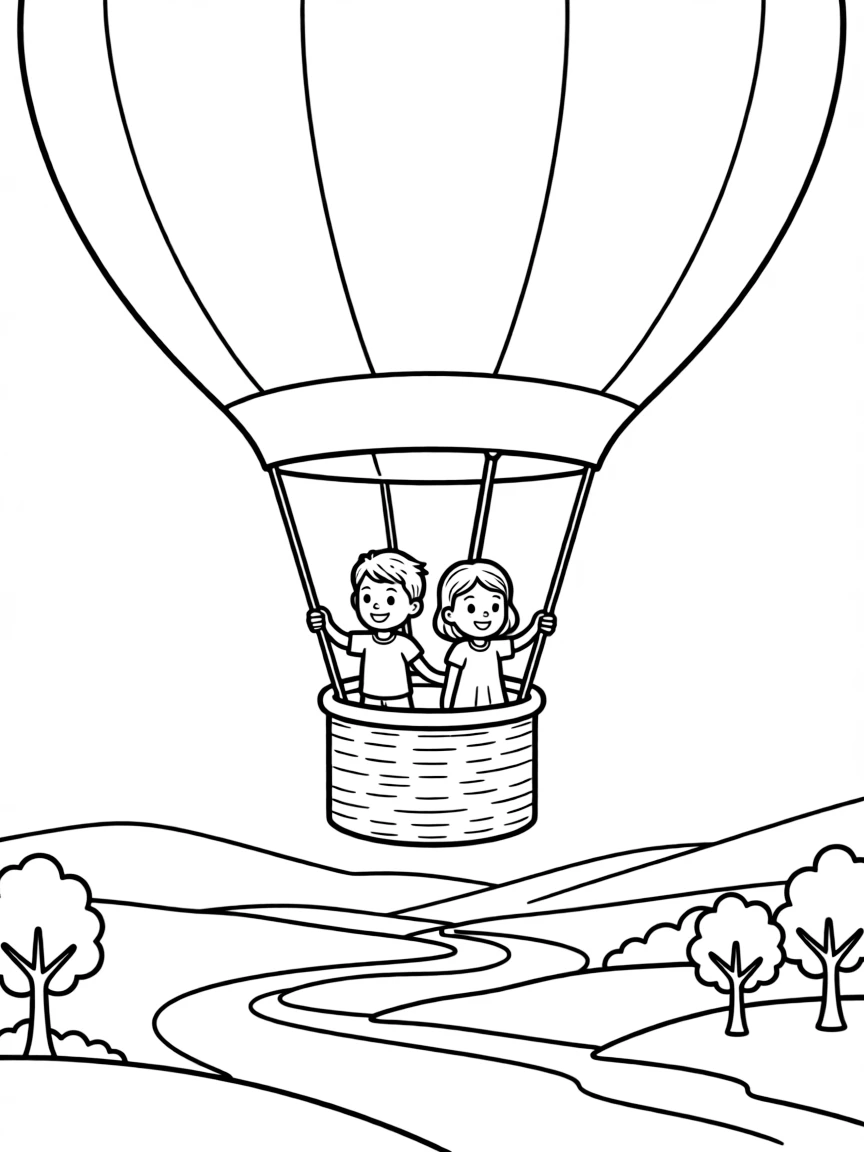 A hot air balloon ride with panoramic landscape views