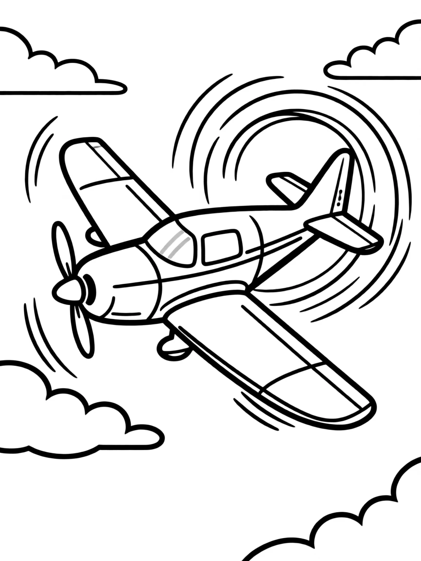 An aerobatic plane performing loops and rolls