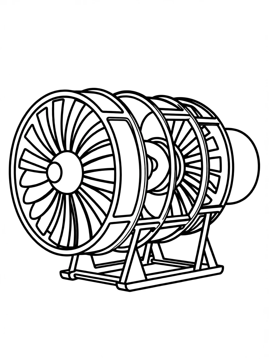 A jet engine cutaway showing internal components