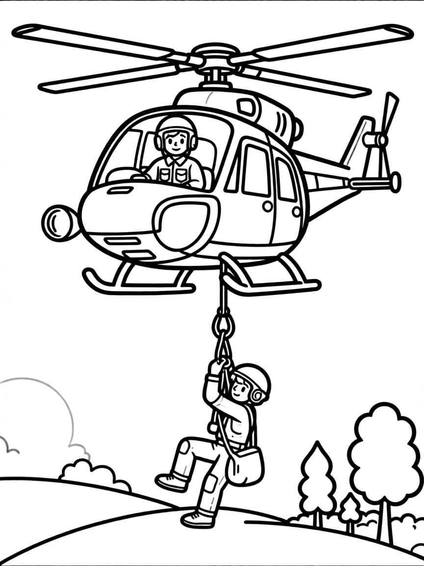 A helicopter winch system for rescue operations