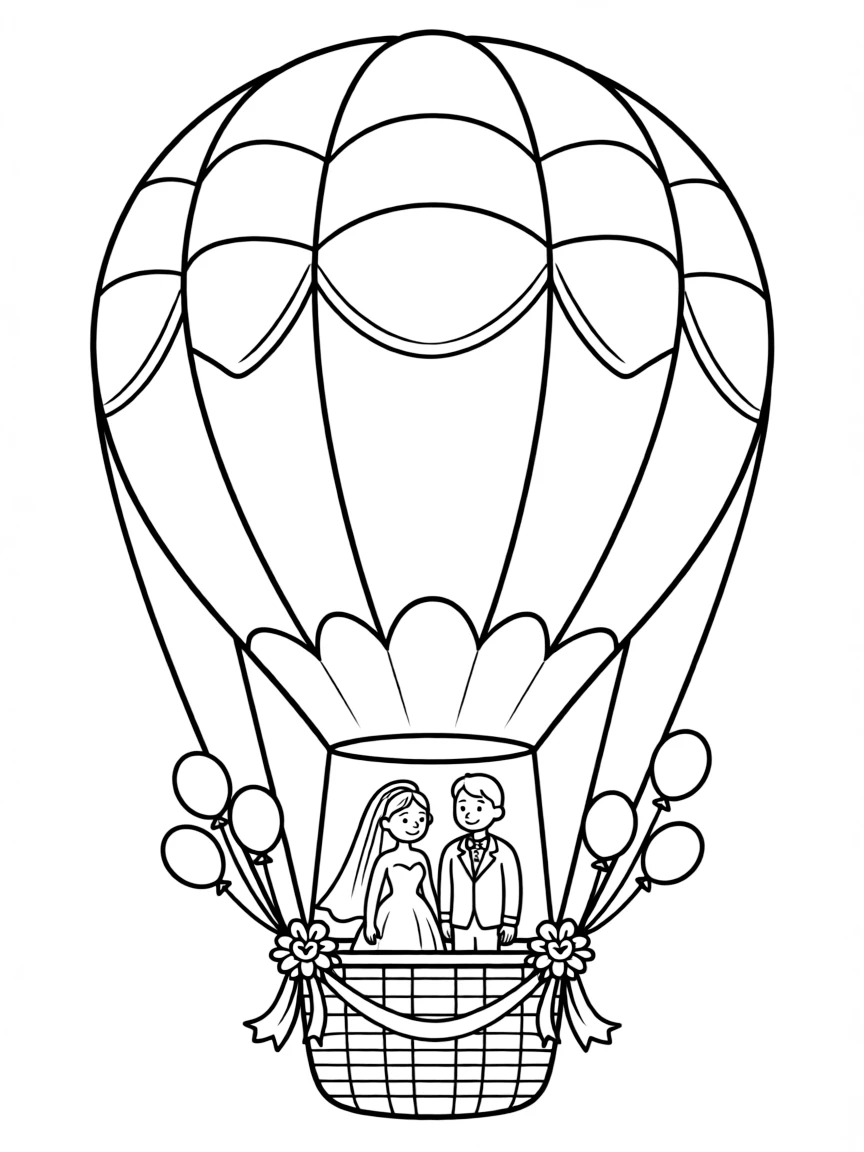 A marriage ceremony performed in a hot air balloon