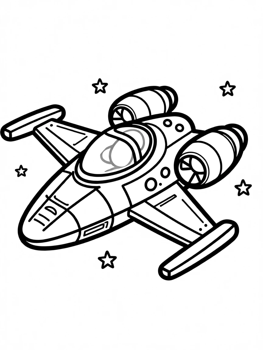A galactic starfighter from science fiction