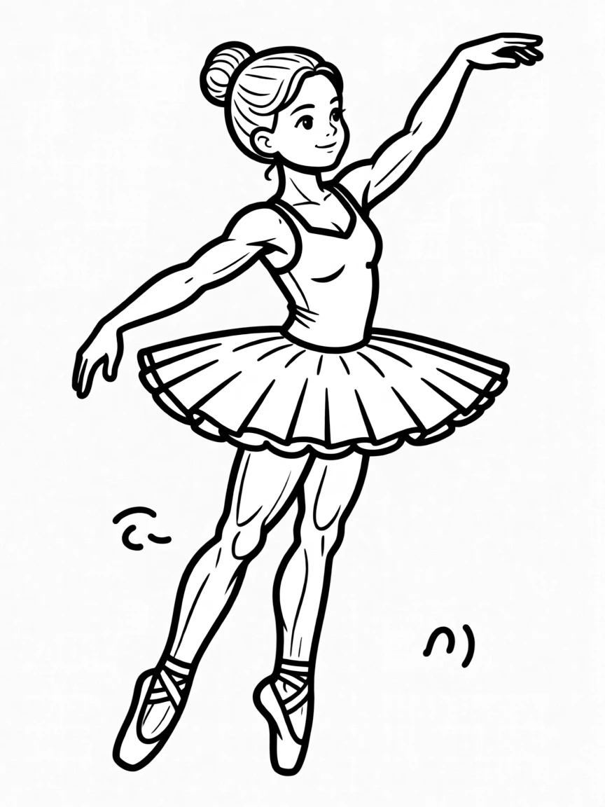A ballerina performing on pointe with detailed muscle definition