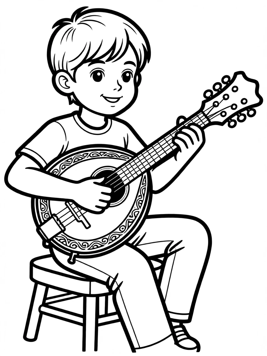 A mandolin player with detailed carved soundboard and tuning pegs