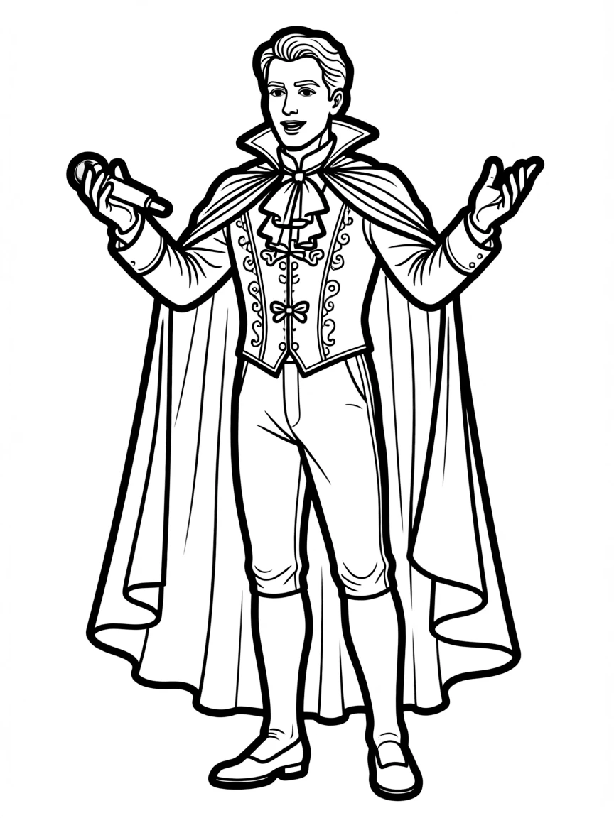 A male opera singer in elaborate costume from a famous aria