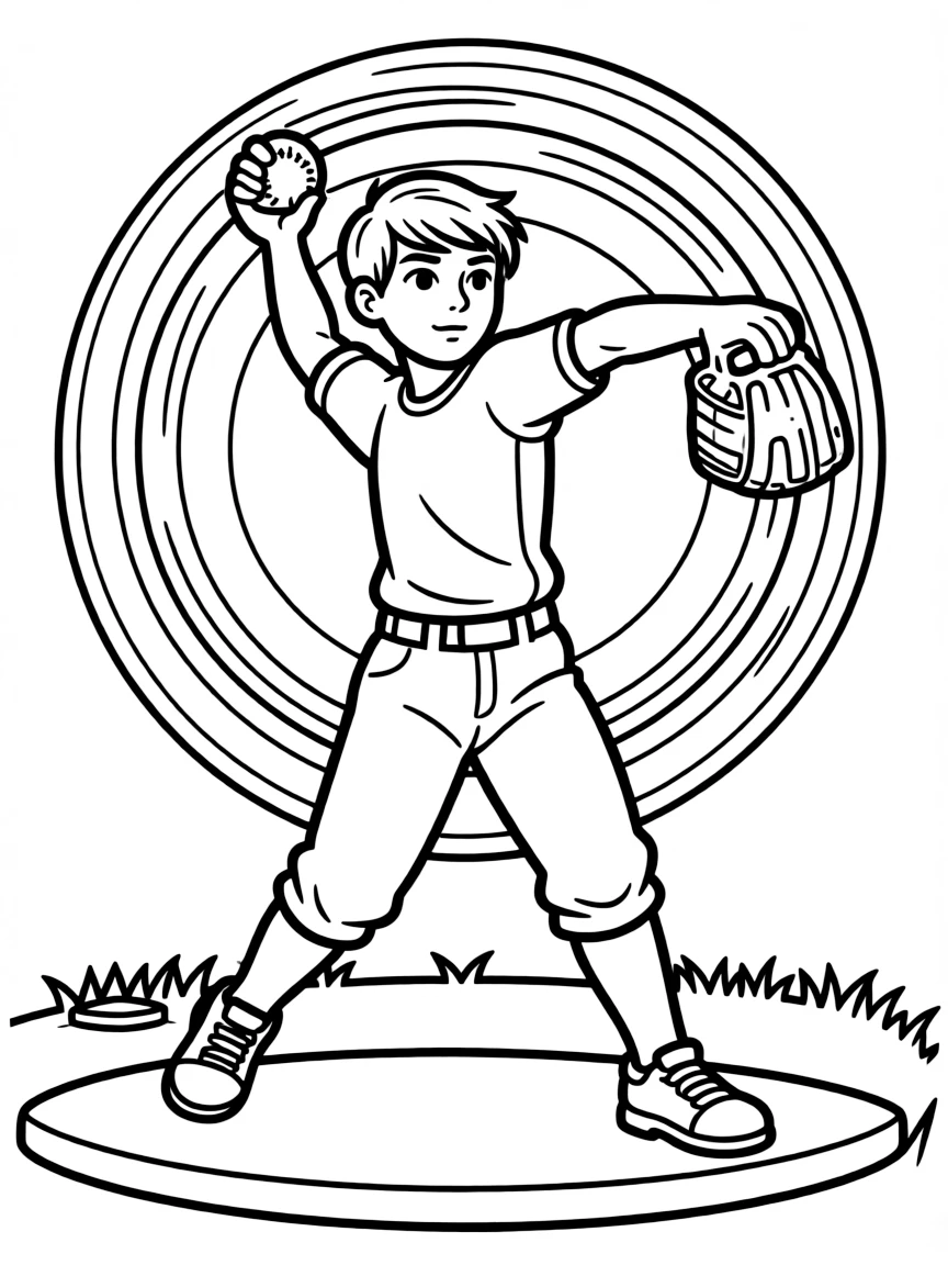 A softball pitcher in windmill delivery with detailed form