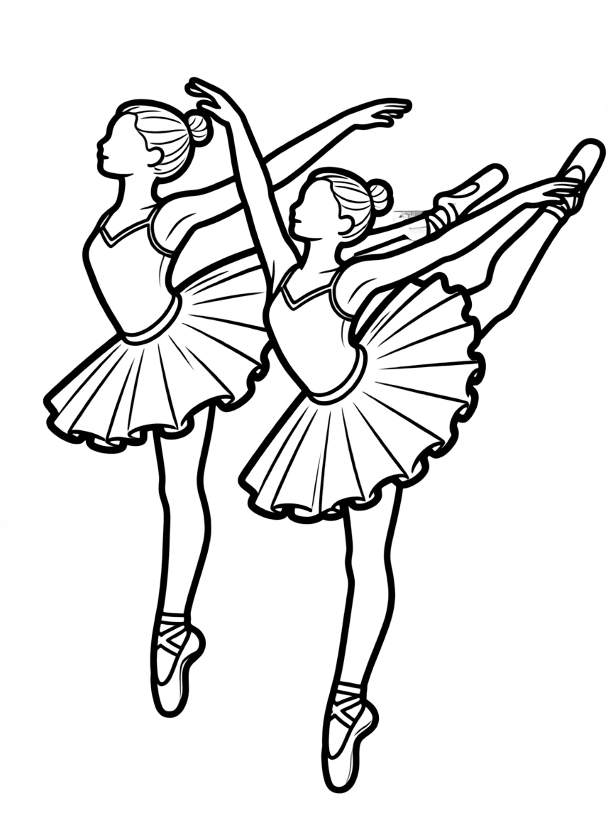 A ballerina in multiple exposure effect showing the progression of a grand jeté