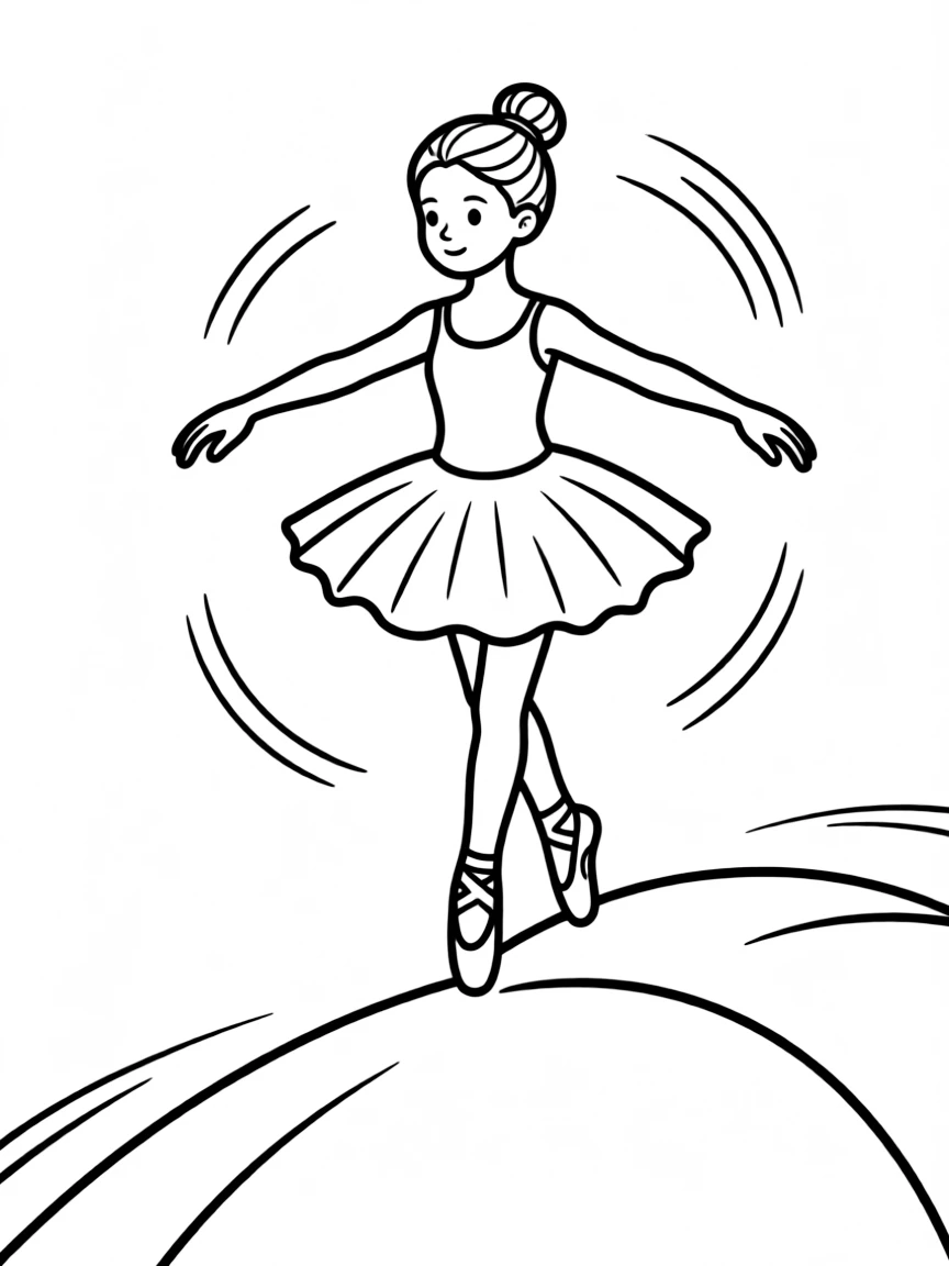 A ballet dancer performing on a curved surface showing the physics of balance