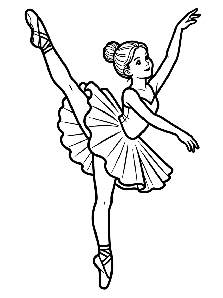 A ballerina performing a développé with 180-degree extension