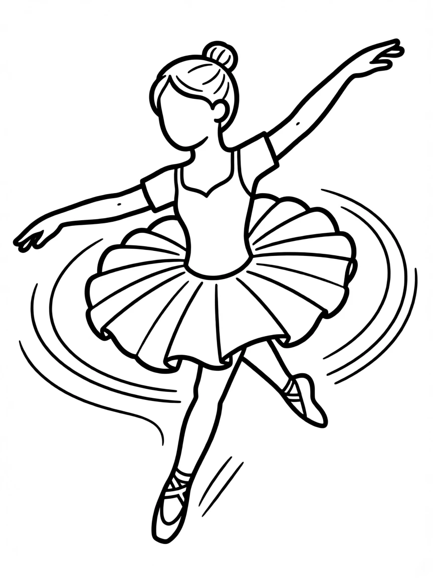 A ballet dancer in mid-spin captured from directly above