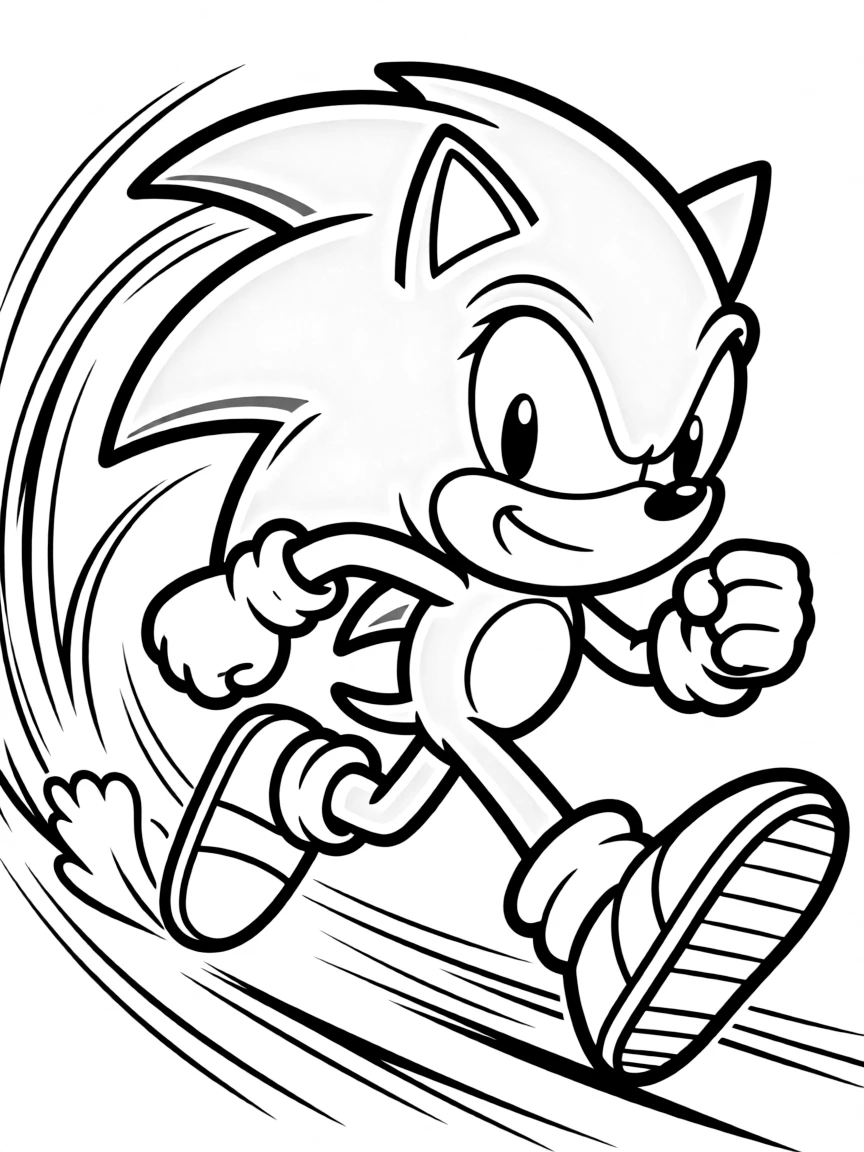 Sonic the Hedgehog running at high speed with motion lines