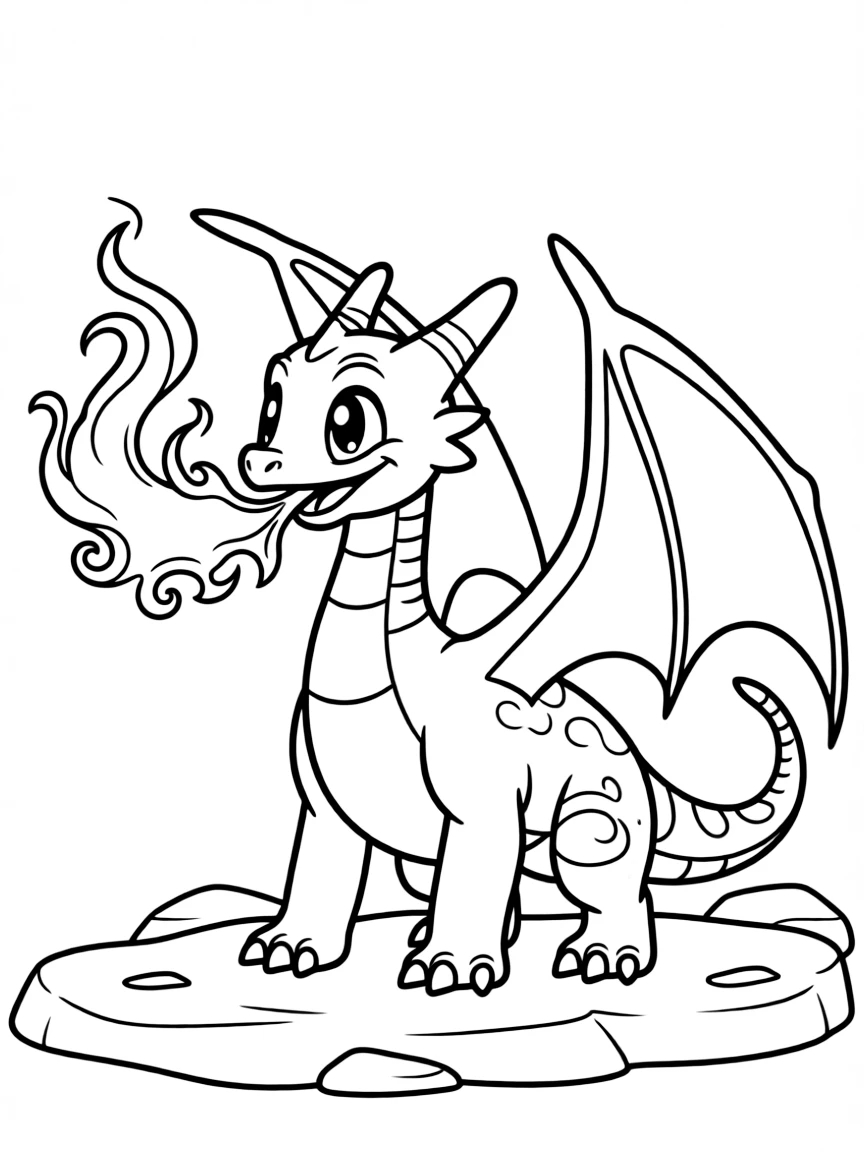 Spyro the Dragon breathing fire with his wings spread