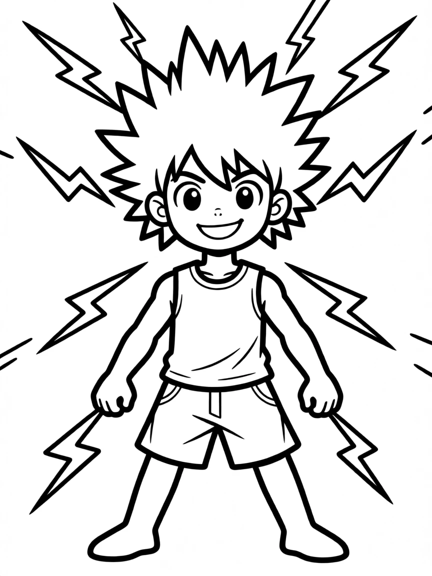 Blanka generating electricity with his wild hair standing on end