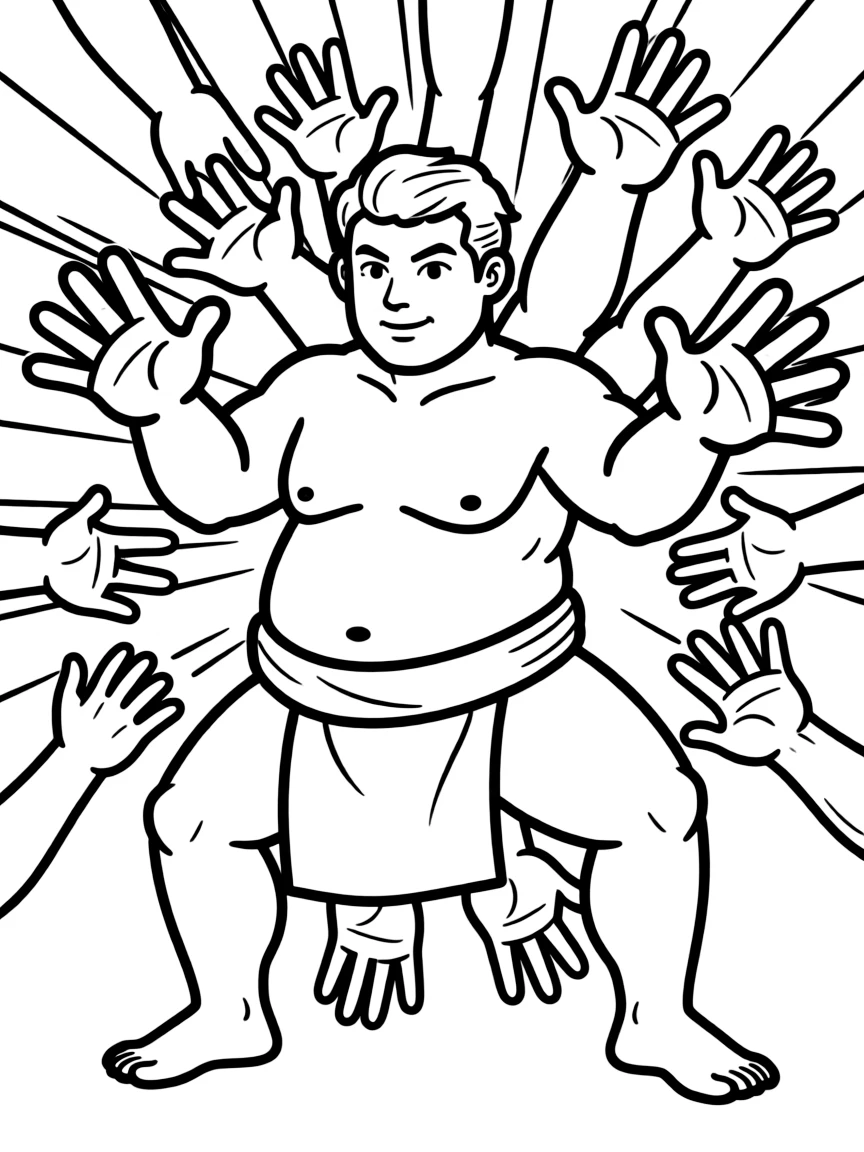 E. Honda performing his Hundred Hand Slap