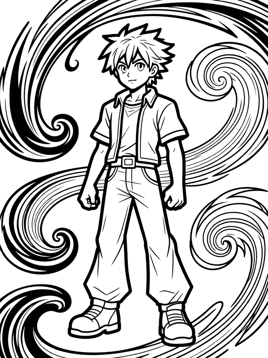 Riku from Kingdom Hearts with darkness and light swirling around him