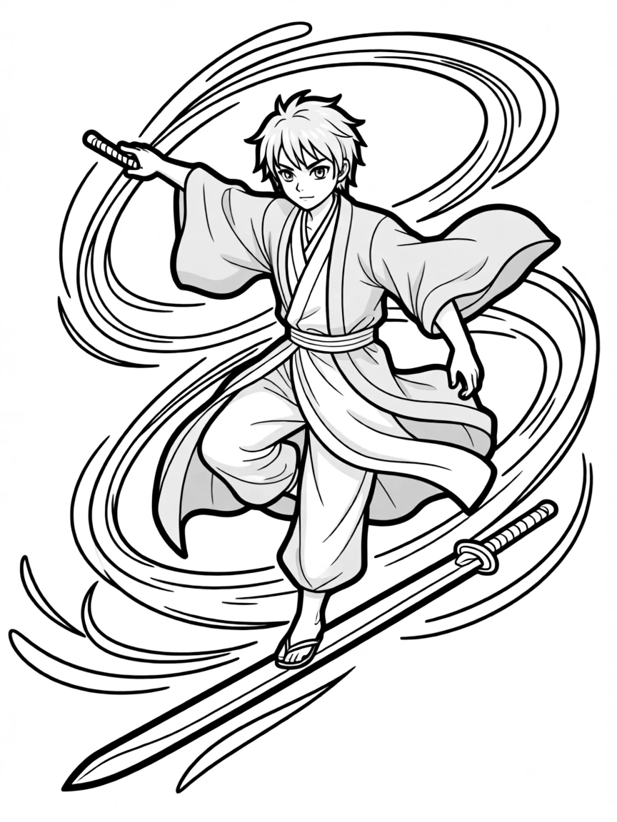 Yoshimitsu balancing on his sword with mystical aura