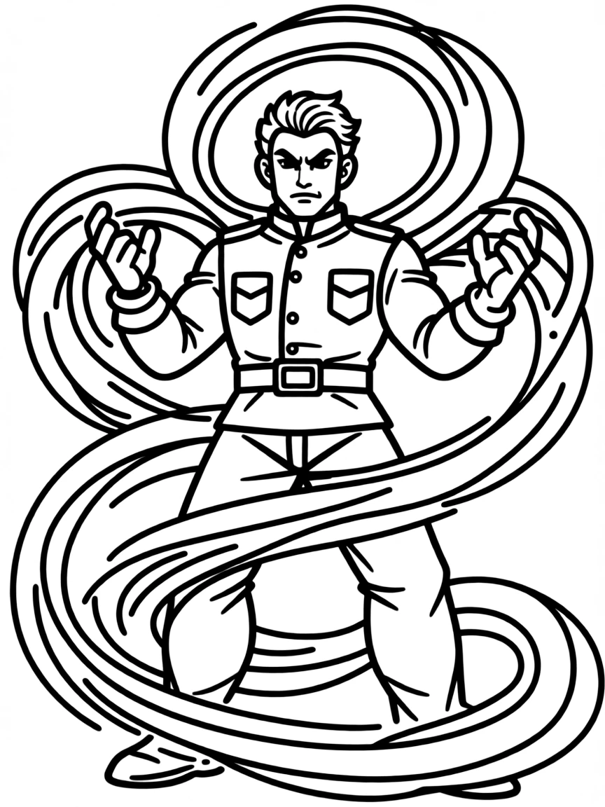 M. Bison with Psycho Power surrounding his uniform