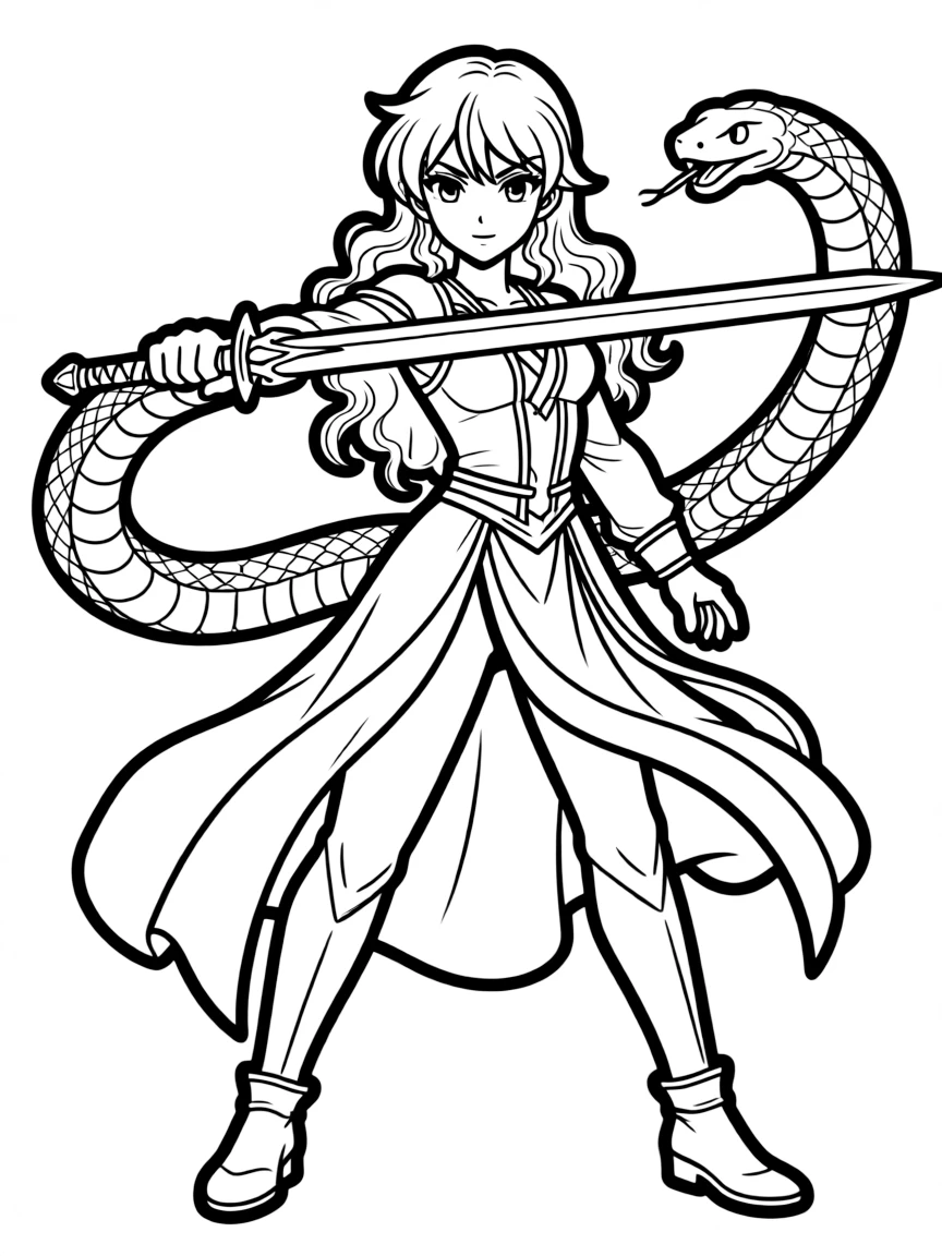 Ivy from Soul Calibur with her snake sword extended