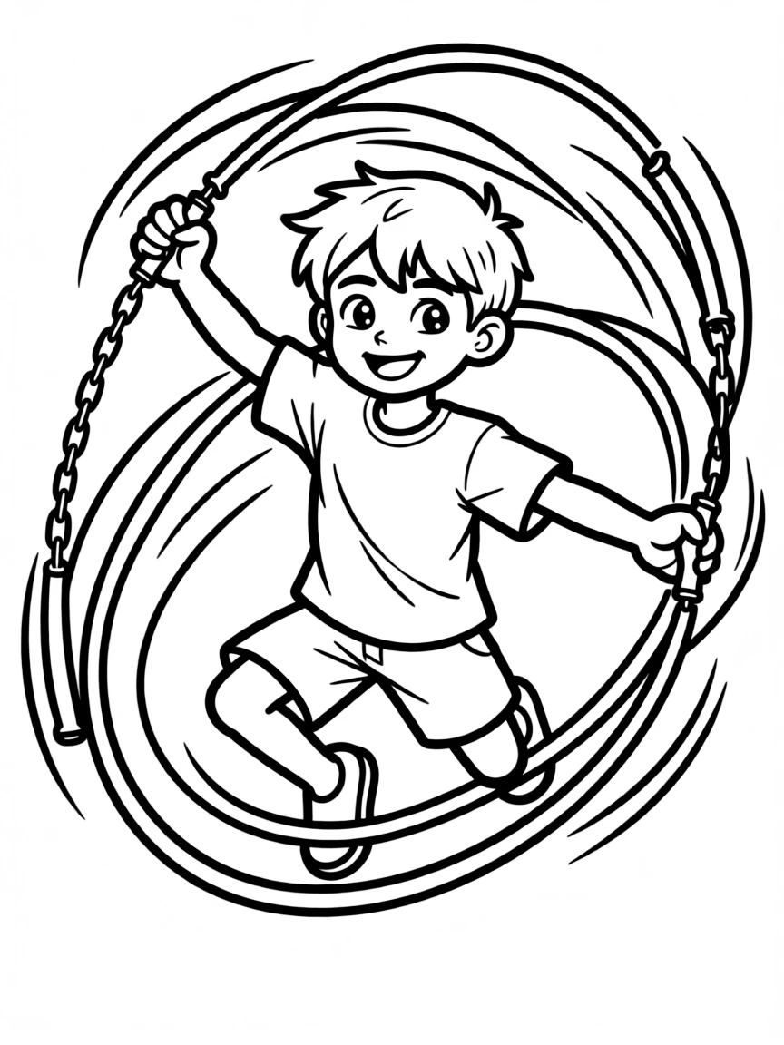 Maxi with nunchucks spinning in elaborate pattern