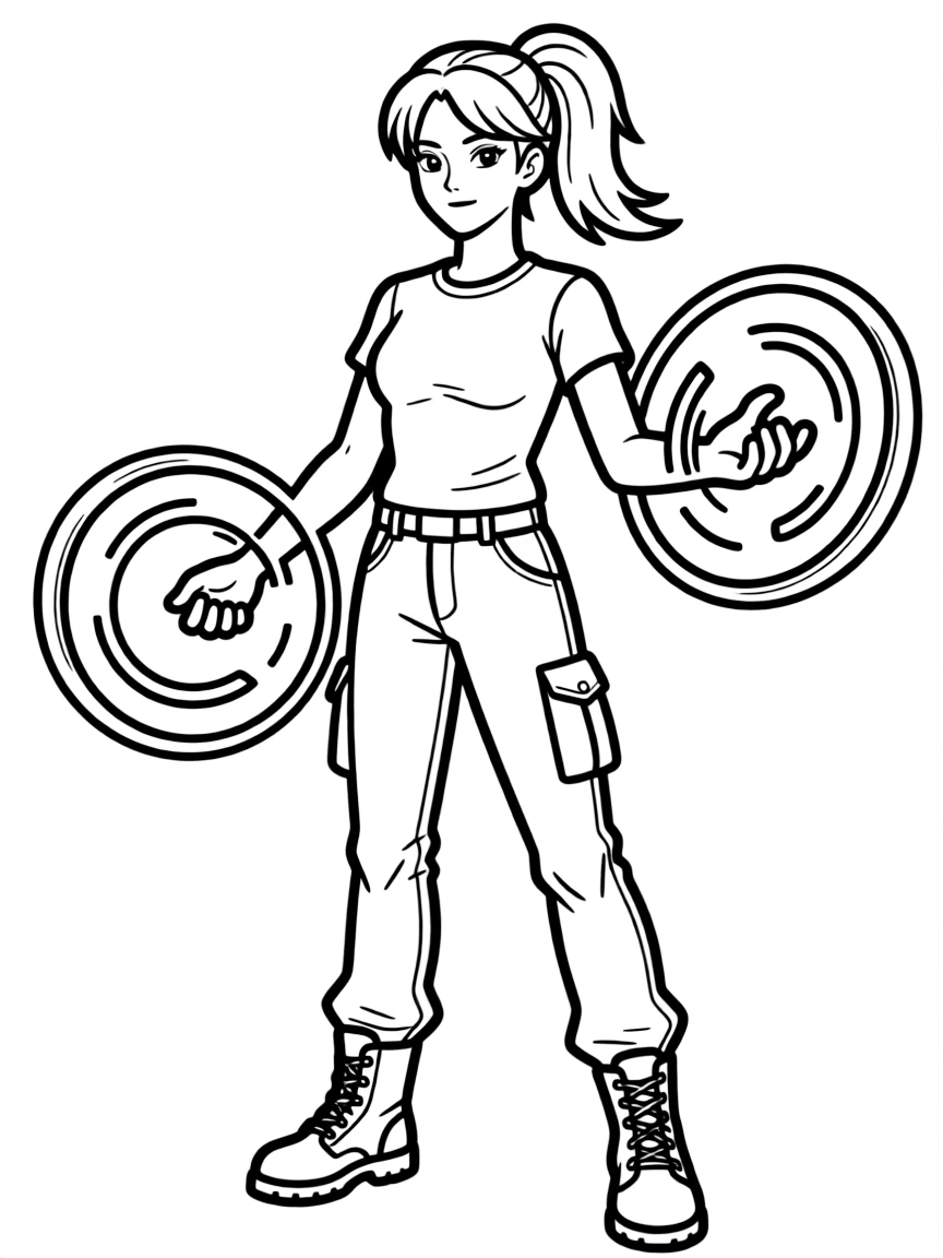 Sonya Blade in military gear with energy rings