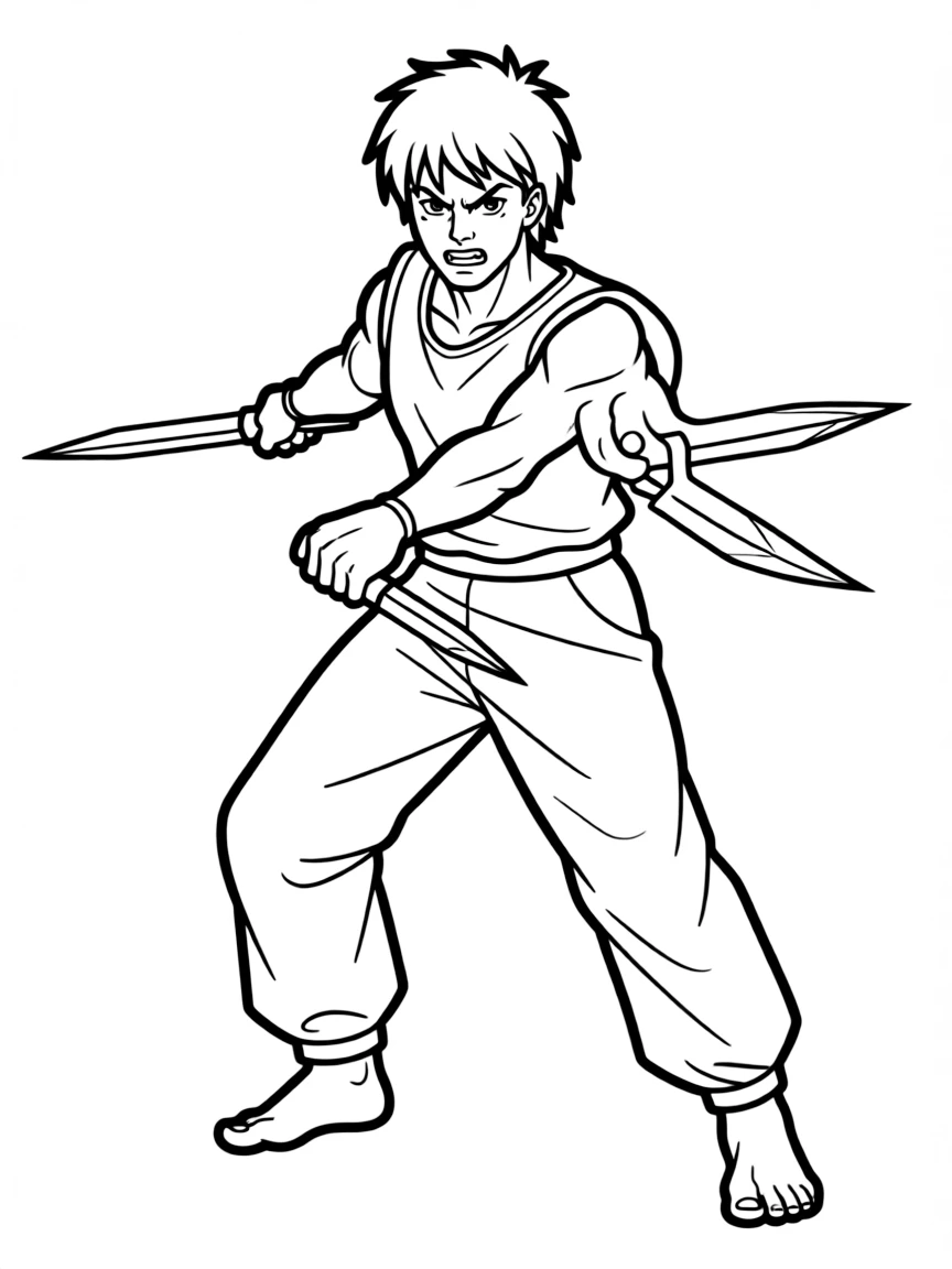 Baraka with arm blades extended and fierce expression