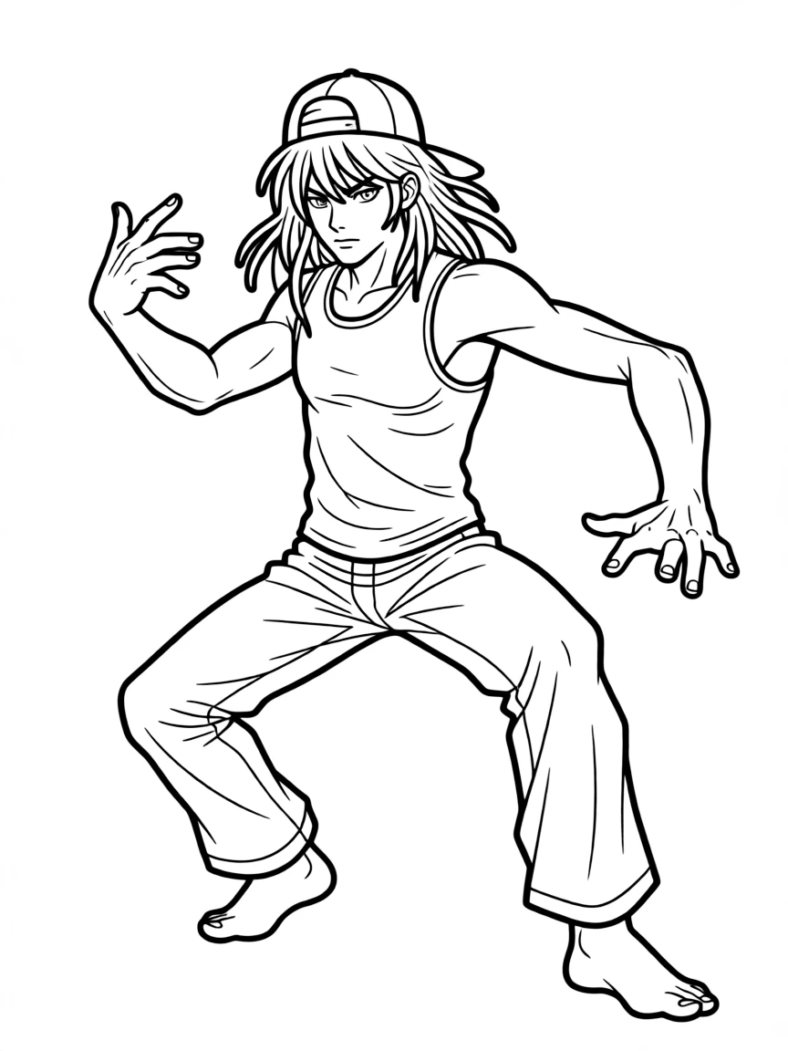 Tekken's Eddy Gordo in a capoeira stance with dreadlocks flowing