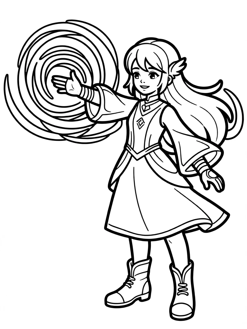 Lux from League of Legends casting a light binding spell