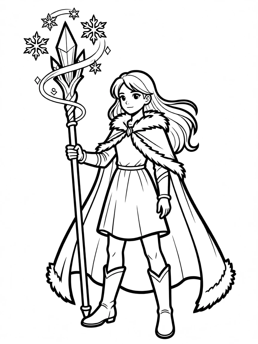 Dota 2's Crystal Maiden with frost surrounding her staff
