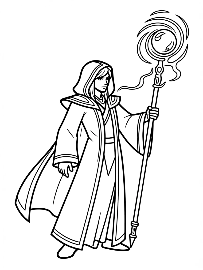Dota 2's Rubick stealing a spell with his staff raised