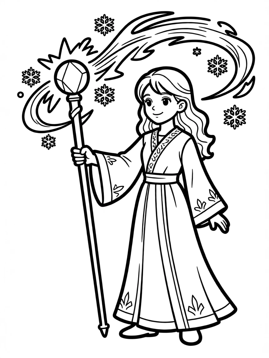 Jaina Proudmoore casting a frost spell with staff