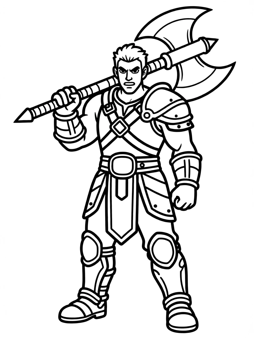 Garrosh Hellscream with Gorehowl axe and warrior's pose