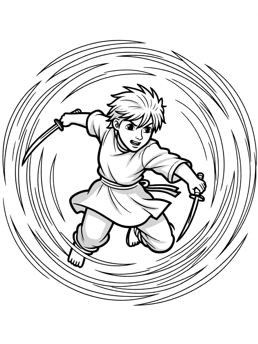 Warrior executing a Bladestorm with weapons whirling