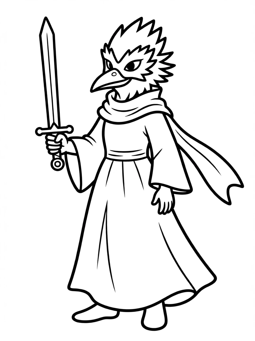 Eileen the Crow with crow mask and blade of mercy