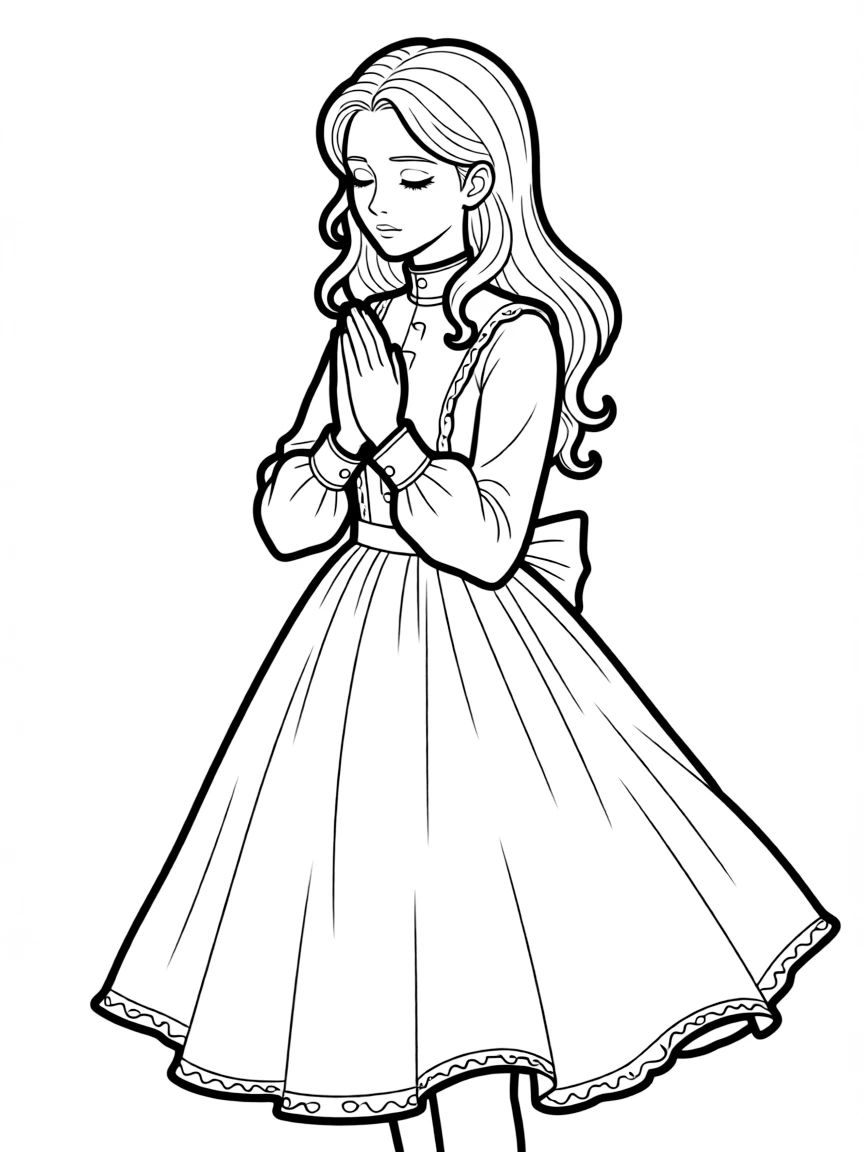 The Doll from Bloodborne in prayer position