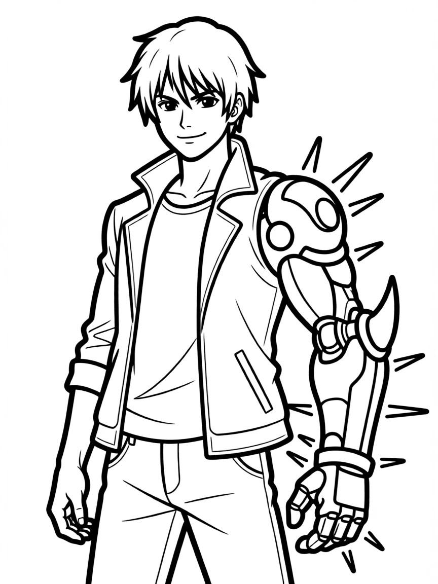 Nero from Devil May Cry with Devil Breaker arm glowing